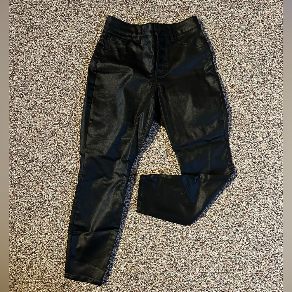 Express Faux Black Leather Skinnys